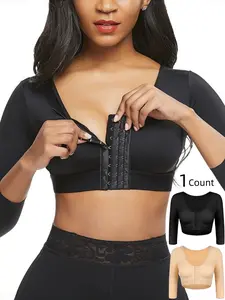 Luxe Curve 1 Count Sports Bras for Women, Workout Bras, Arm Sleeves Tops for Women Front Closure Bra Shapewear Corrector Upper Shaper Tee, Women Gathering Yoga Bra, Shapewear Underwear with 3-Row Hooks, Suitable for Daily and Outing