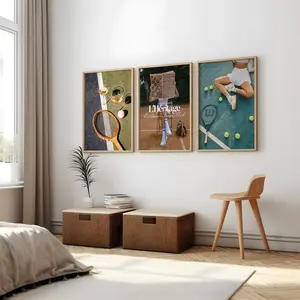 Tennis Aesthetic Set of 3 Posters | Old Money Luxury Trendy Prints | Vintage Sporty Girl