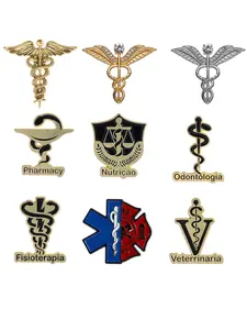 9-Piece Retro Medical Caduceus Design Alloy Brooch, Medicine Symbol Wing with Snakes Alloy Jewelry Fashion Brooch for Party, Jeans, Scarves, Hats Decoration, Trendy All-match & Exquisite Brooch Fashion Jewelry Accessories Gift for Doctor Nurse