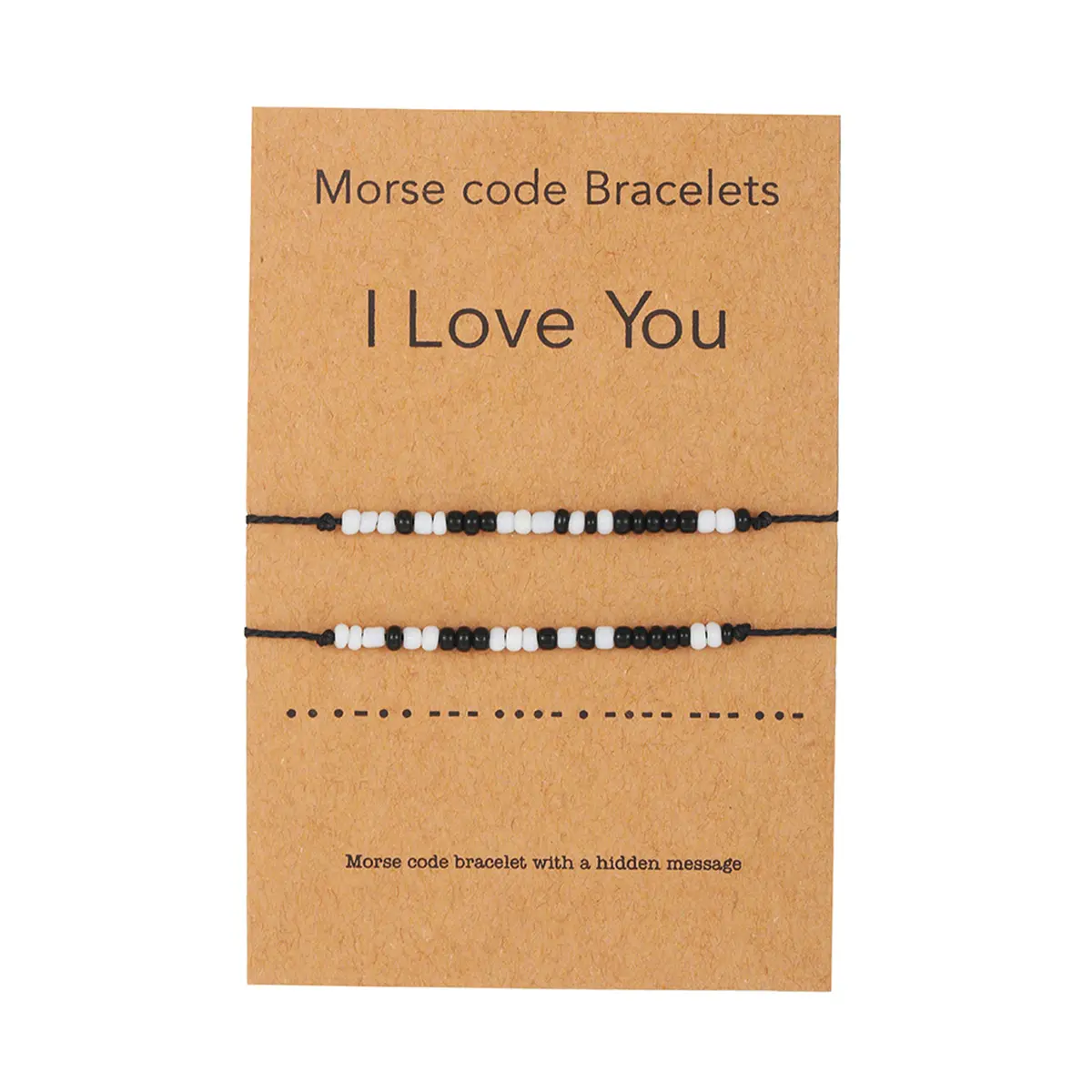 Set of 2 "I Love You" Morse Code Bracelets, Couple Adjustable Bracelets, Boyfriend/Girl/Women's Jewelry，Valentine's Day Gifts for Boyfriend or Girlfriend (I Love You)