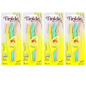 Dorco Tinkle Eyebrow Razors for Women, Dermaplane Razor 3 Razors , Eyebrow Trimmer Dermaplaning Tool for Safe and Easy Thanksgiving Gift, Stocking Stuffer (4 Packs of 3)