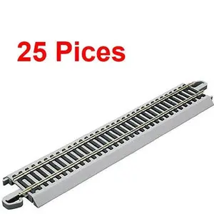 Bachmann 44581 9" Staight Nickel Silver E-Z HO Train Track (25 Pieces)