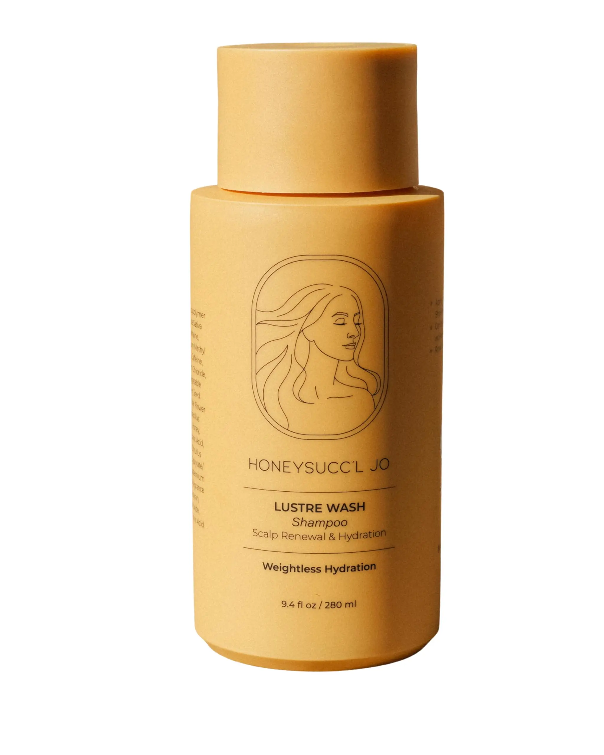 HONEYSUCC'L JO LUSTRE WASH Shampoo – Fermented Rice Water, Honey & Hyaluronic Acid – Sulfate & Paraben Free, Clean Luxury Haircare