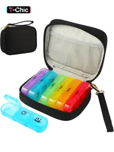 Weekly Pill Organizer 3X a Day, Travel Pill Box 7 Day Portable for Purse, Daily Pill Organizer, Pill Dispenser Medicine Organizer for Vitamins, Fish Oils, Medications, Supplements, Valentine's Day, Christmas and Thanksgiving Day gifts