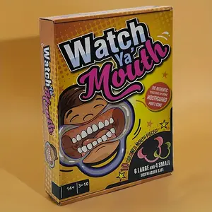 Watch Ya' Mouth Game Set, Includes 10 Random Color Lip Molds & 142 Fun Phrase Cards, 50 Second Timer, Perfect for Party & Team Building