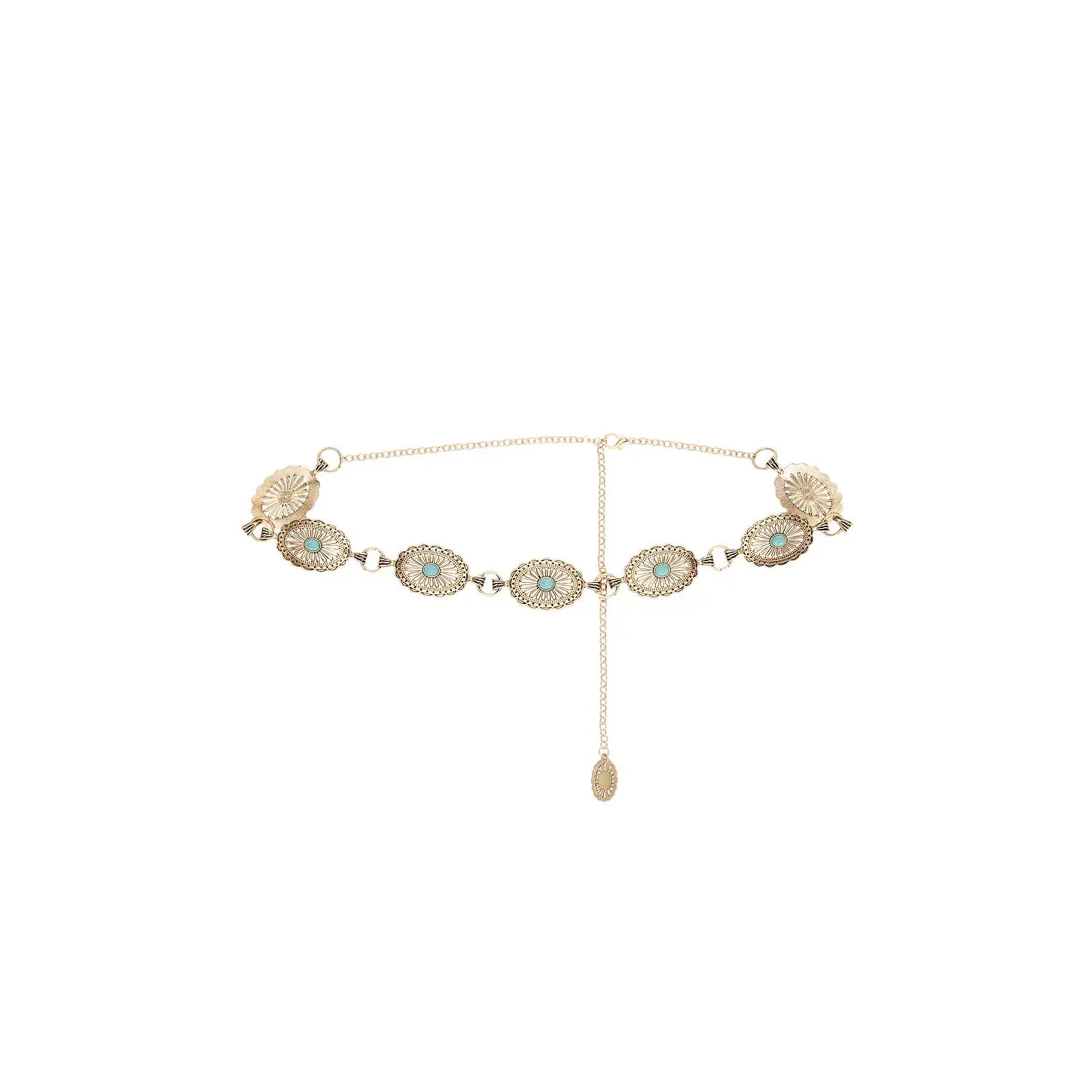 Lovers and Friends Ren Belt in Gold & Turqoise
