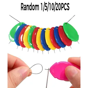 1/5/10/20 Pack Threaders, Hand Sewing Needle Threader, Simple Plastic Needle Threader, Suitable for Sewing Machine, Embroidery, Cross Stitch, Random Colors