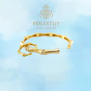 [FOLYSTUY (YNT09)]Oriental Bamboo Joint Bangle, Bonus Coordinating Bamboo Ring