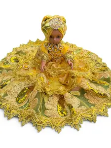 Yellow Gold Spiritual Doll 15" Inch Santeria Orisha Doll for Altar, Prayer, Ritual Decor & Religious Spiritual Practice