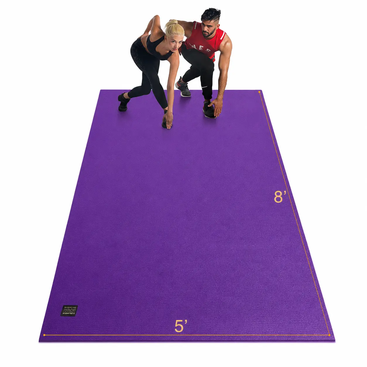 Extra Large Exercise Mat 8'x5'(6mm), Extra Wide Workout Mats for Home Gym Flooring, Non-Slip Thick Durable Cardio Mat for MMA,Plyo,Jump Rope,Weights,Fitness,Shoe-Friendly