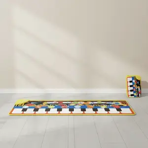 Kids Musical Mat with 8 Instrumental Sounds, Foldable Keyboard Dance Floor Mats, Early Educational Musical Toys for Toddlers & Kids