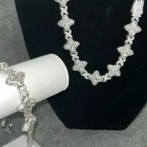 Infinity Floral Cuban Set - Elegant Necklace and Bracelet Set with Floral Design