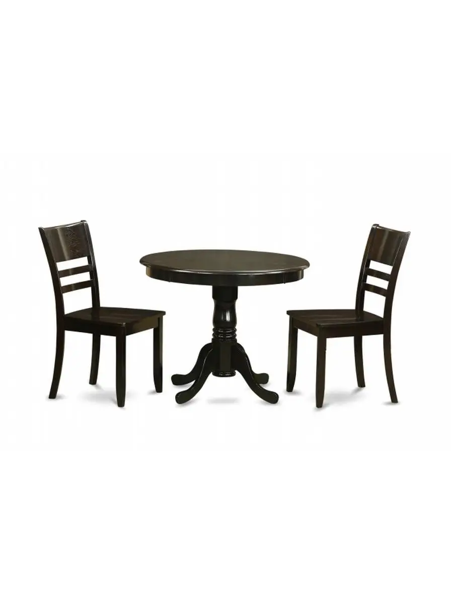 East West Furniture ANLY3-CAP-W 3 Piece Kitchen Table Set-Kitchen Dining Nook Plus 4 Dining Chairs