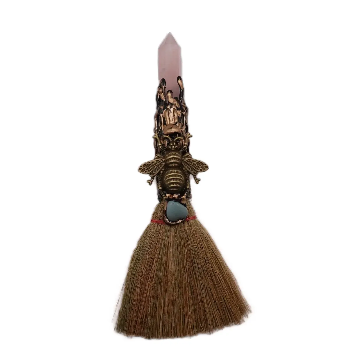 Chalice of Casamajor Enchanted Rose Quartz Energy Cleansing Broom
