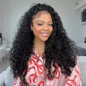 ISEE HAIR 250% Water Wave Wear Go Half Wig Invisible Hairline 150% & 180% & 250% Glueless Human Hair Wigs Seamless Blend Flip Over Wig Beginner Friendly Vacation Hair Summer Vibe #SpringStatements#greenish#TikTokShopSpringGlowUp