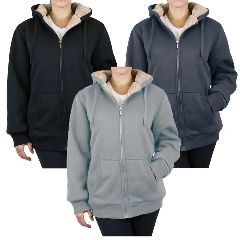 Women's Regular Fit Heavyweight Sherpa Fleece Lined Hoodies