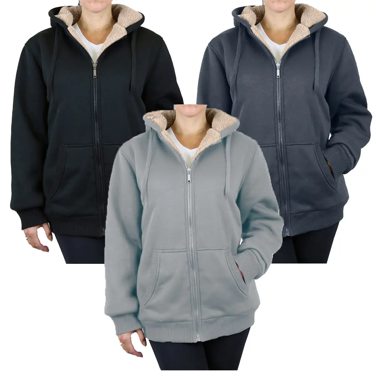 Women's Regular Fit Heavyweight Sherpa Fleece Lined Hoodies