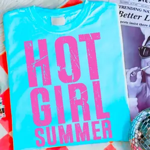 Comfort Colors® Neon Hot Girl Summer T-shirt Retro Summer Tee Coquette Summer Shirt Beach Vacation Girly Tee Gift For Her