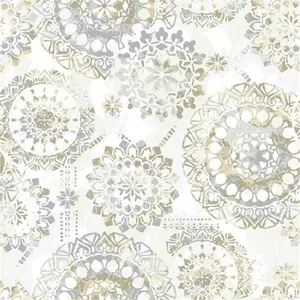 212 MAIN Bohemian Vinyl Wallpaper, Tan & Blue, Peel & Stick Easy-Install Removable, Ideal for Home Decor Accent Wall