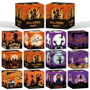 Halloween Candy Boxes Set, Witch Bat Ghost Design, Party Decoration Props, Snack Packaging, 3D Paper Box, Halloween Scene Setup Supplies