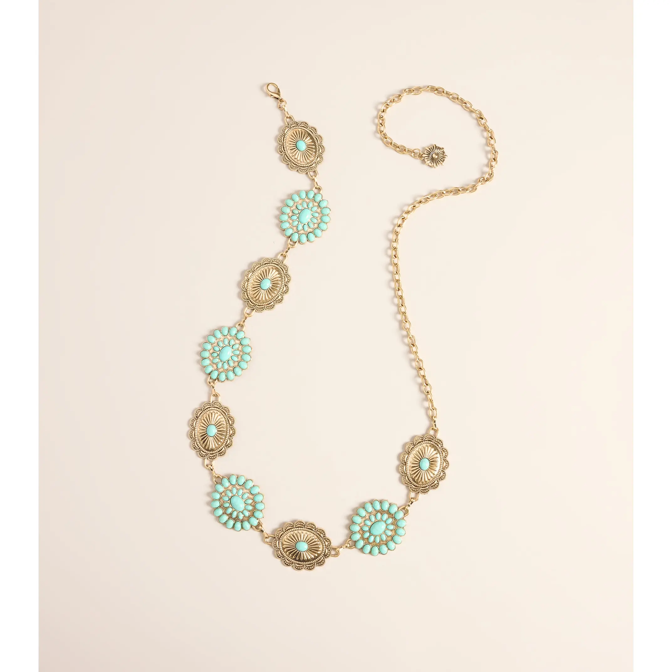 Desert Detail Stone Concho Chain Belt