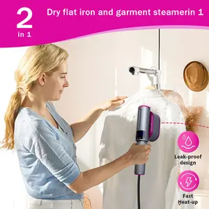 Handheld Steamer for Clothes,10s Heat Up,1200W Steamer ＆ Iron 2 In 1,60ml Capacity Travel Size Garment Steamer,Large Ceramic Heat Panel for 110V~120V