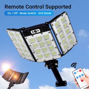 Solar Flood Lights 800 LEDs Motion Sensor Remote Control IP65 Waterproof 3 Brightness Modes Super Bright Outdoor Security Lights