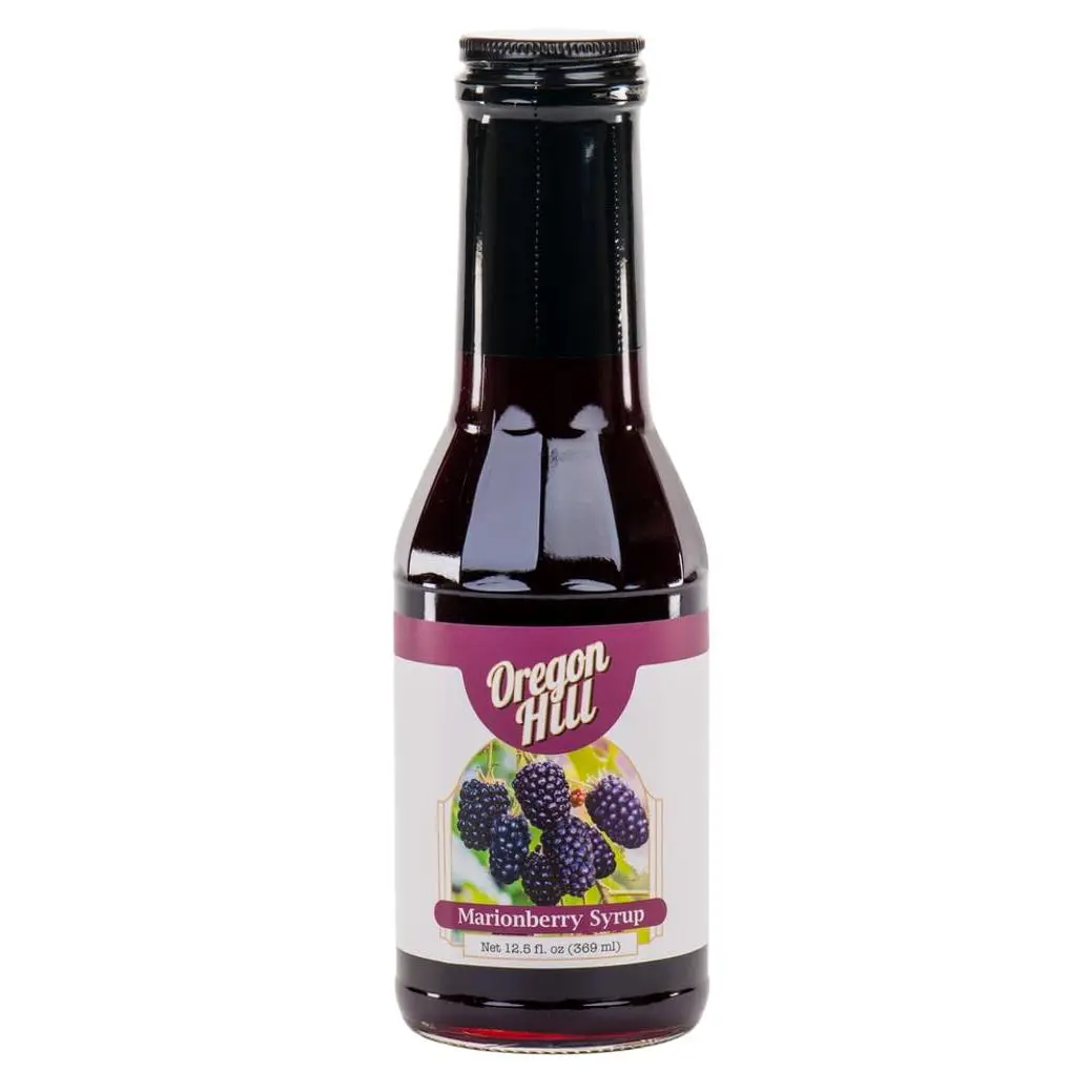 Marionberry Syrup by Oregon Hill Farms — 12.5 fl oz | Premium Gourmet Oregon-Made Berry Syrup for Pancakes, Desserts & Cocktail Toppings