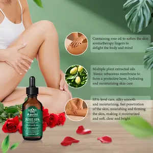 Aavini Rose SPA Massage Oil 50ml – Aromatherapy Body Oil for Skin Nourishment & Tightening, Relaxing Massage Oil with French Rose Oil & Jojoba Oil, 0 Fragrance, 0 Dye, 0 Hormone, 0 Preservative