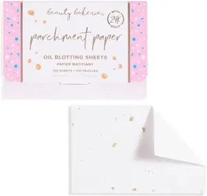 Beauty Bakerie Parchment Paper Oil Blotting Sheets for Face, Makeup Essentials for Oily Skin, Blotting Papers for Face, Oil Control Absorbing Sheets, 100 Sheets