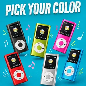 Portable MP3 player with a 1.8-inch screen, supports popular lossless audio formats, aluminum alloy body, includes earphones, suitable for walking, travel, and studying.