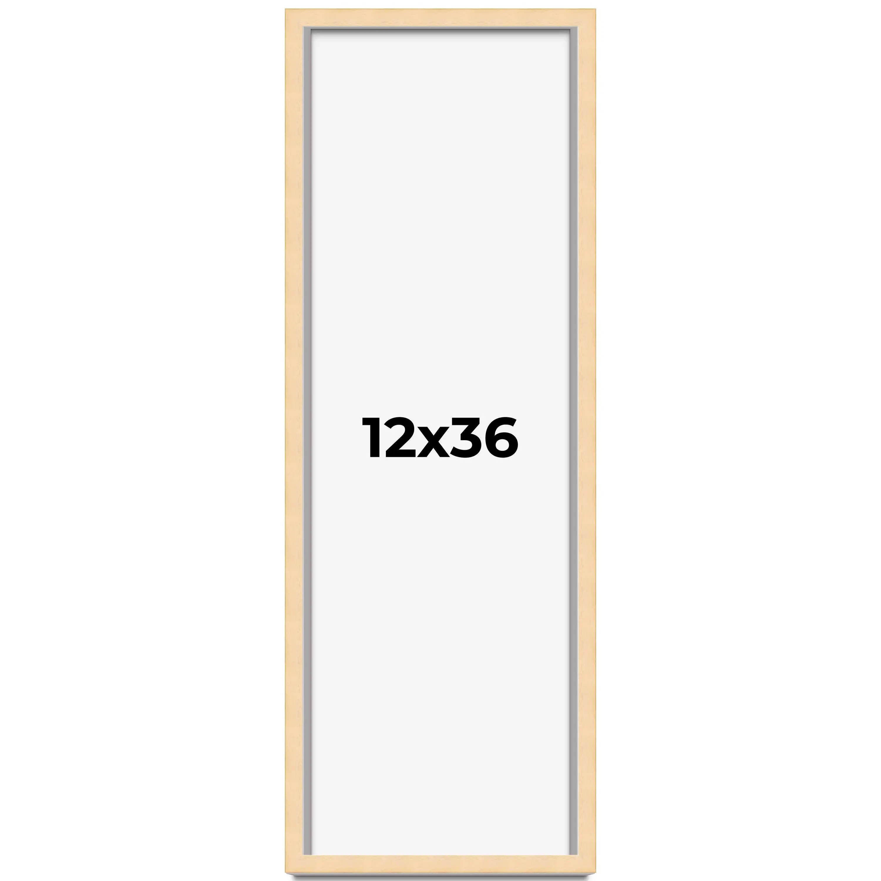 12x36 Solid Wood Picture Frame with UV-Resistant Acrylic & Acid-Free Backing, Available in 6 Finishes: Matte Black, Matte White, Metallic Bronze, Silver, Natural Wood Grain & Mahogany