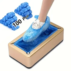 Automatic Shoe Cover Dispenser Upgraded Version Shoe Cover Machine Set With 100Pcs Disposable Non Slip Plastic Shoe Covers For Home Office Hospital Supermarket Indoor Daily Use