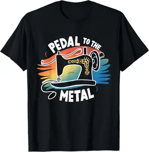 100% Cotton Pedal to the Metal Sewing Machine Quilting Craft Lover Women T-Shirt