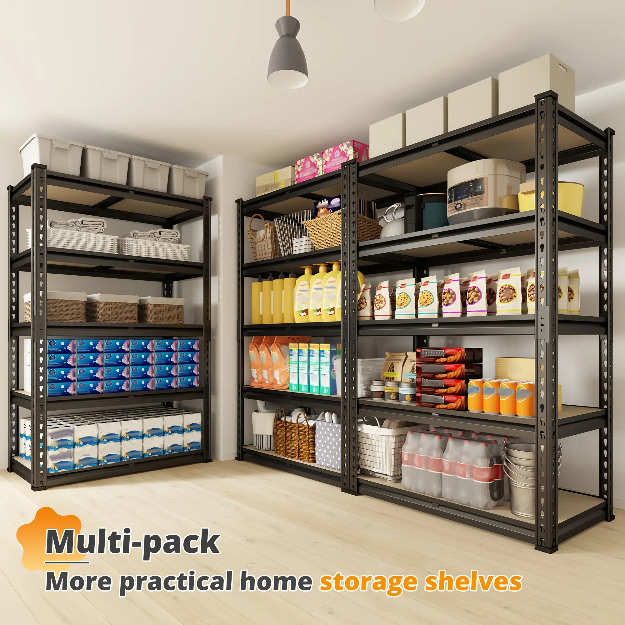 2000LBS Heavy Duty 5-tier Galvanized Steel Shelving Units | Adjustable Utility Shelf Rack for Office, Classroom, Rental Room, Garage | 60" H x 28" W x 12" D storage and organization