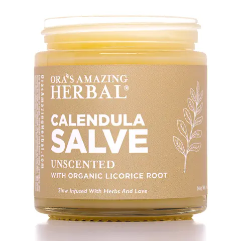 Calendula Salve - Unscented Gentle Moisturizer with Organic Licorice Root for Calming and Moisturizing Dry Irritated Skin