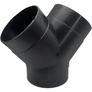 Car Heater Warm Straight 3 Way Air Ducting Pipe 75mm Y Shape Outlet Connector 3 inch Duct Joiner Connector Pipe Black Plastic