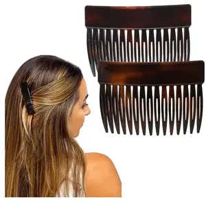 Paris CP2942 French Hair Side Comb, Small Tortoise Shell, French Twist Hair Combs Decorative, Strong Hold Hair Clips for Women Bun Chignon Up-Do Styling Girls Hair Accessories, Made in France
