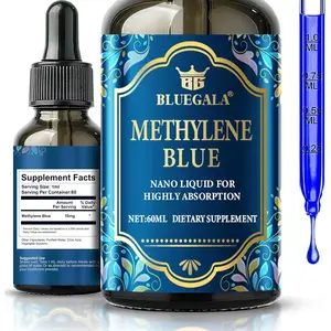 Methylene Blue Pharmaceutical Grade, Highly Absorbable, Promotes Brain Function, Metabolism and Cellular Health, Drops for Human Use, Non-Gluten, Non-Formaldehyde, Non-GMO, 2.1 Fl Oz