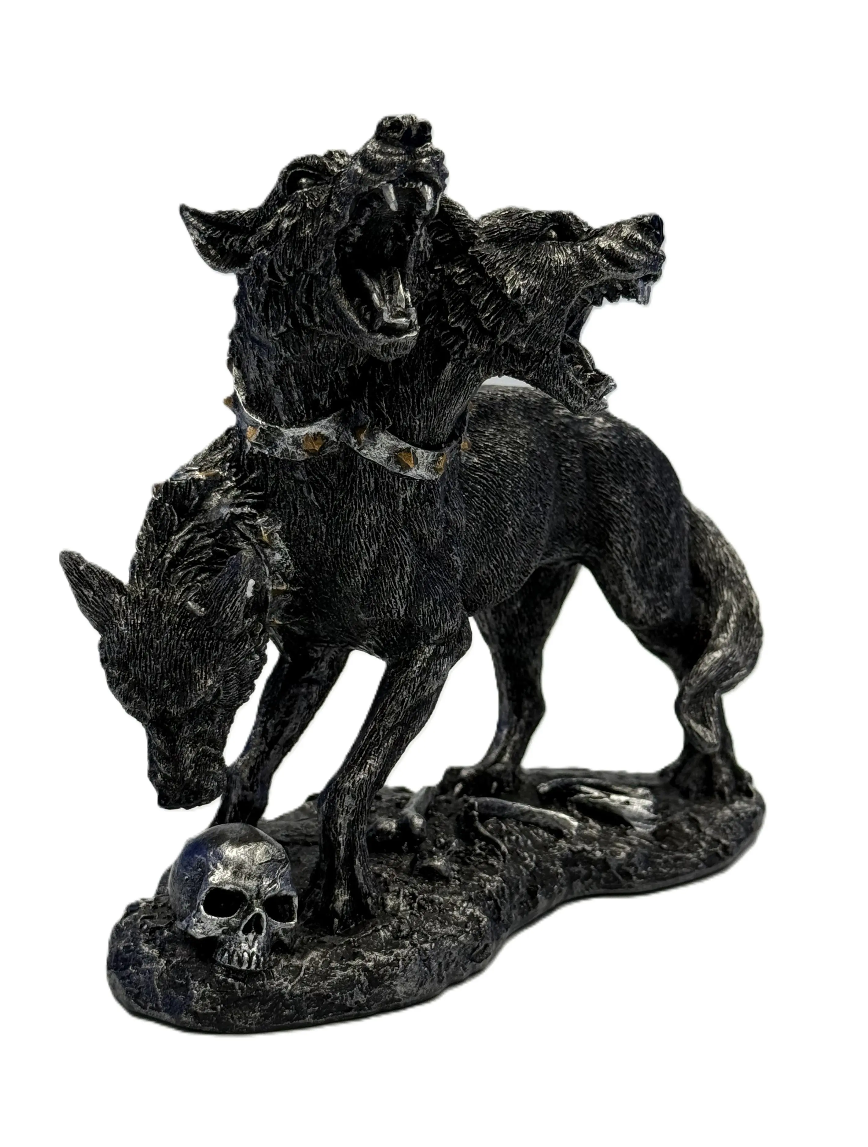 Cerberus Three Headed Dog Statue Gothic Mythology Decor Cold Cast Resin Sculpture