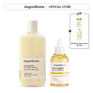 [ongredients Official Shop] Skin Barrier Calming Lotion & Glow Serum Duo, Korean Skincare routine, Glass Skin, Soothing, Moisturizing: Skin Barrier Lotion + Serum