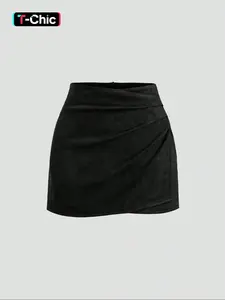 Vintage Italian Style Marled Color Pleated Tight Dress, Sexy Alluring Fall Winter, Women's Fashion Short Skirt, Elegant and Stylish