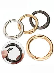 10pcs Spring O Ring Clips, Metal Round Spring Snap Keychain Rings for Keys,keychain，purse accsesories， Crafts, Handbags Outdoor Keychains, Fashionable Alloy Keychain