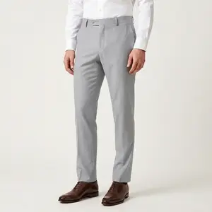 Elevate your entire look with one versatile piece — these tailored light silver gray trousers go with everything, from dress shirts to casual polos