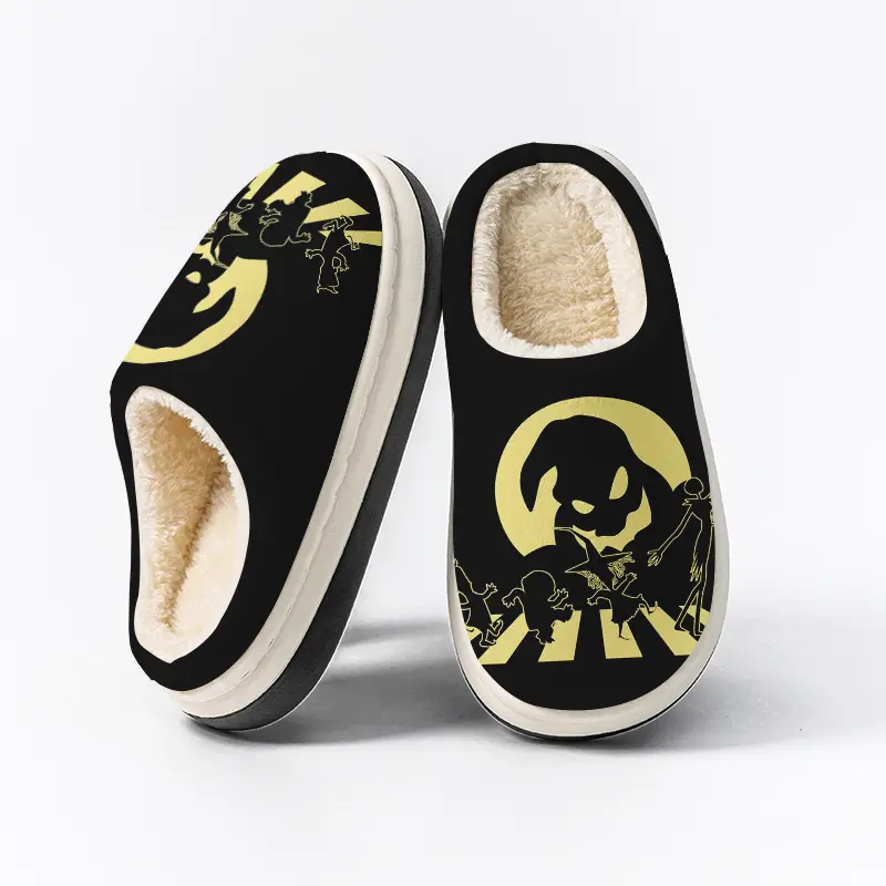 Winter Slippers for Boys and Girls, Kids Halloween Hocus Pocus Slippers, Durable Non-Slip Plush Indoor Slippers, Warm and Comfortable House Shoes Slippers for Winter, Cozy for Home, Exquisite Slippers or Toddlers & Big Kids Indoor/Outdoor Wear