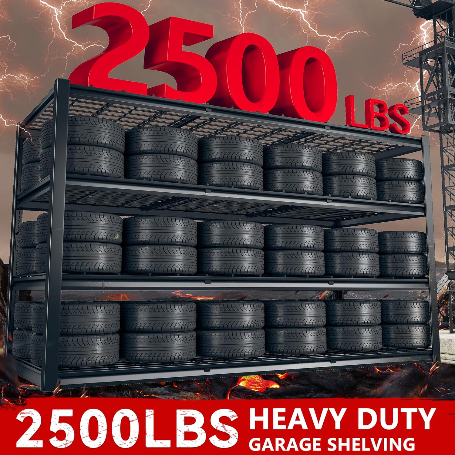 60" W Garage Shelving Heavy Duty 3000LBS Storage Shelves Adjustable Metal Shelving Unit for Storage 4/ 5 Tier Garage Storage Shelves Industrial Utility Shelf for Basement, 72" H / 60"H x 60" W x 24" D 60" W Garage Shelving Heavy Duty 3000LBS Storage Shelves Adjustable Metal Shelving Unit for Storage 4/ 5 Tier Garage Storage Shelves Industrial Utility Shelf for Basement, 72" H / 60"H x 60" W x 24" D