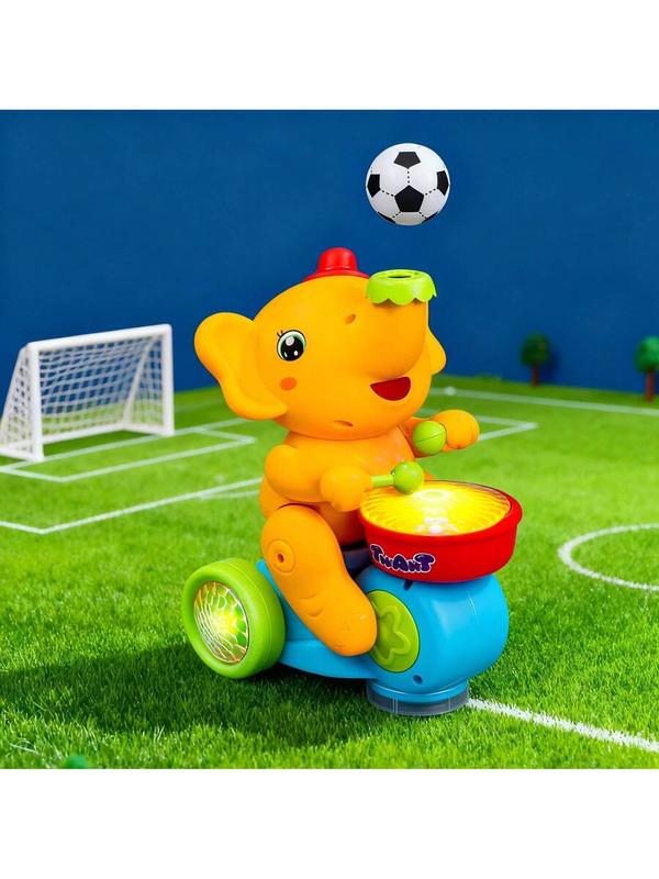 Magical Drumming Elephant Ride-On Toy, Interactive Fun With Air Floating Ball, Music & Flashing Lights, Includes 2 Foam Balls, Perfect Christmas Birthday Gift For Kids