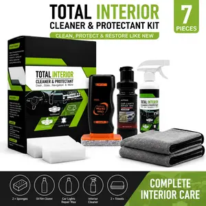 3-in-1 Car Detailing Kit - Interior Cleaner, Headlight Restorer Polish, Windshield Oil Film Remover | Automotive Paint Care & Auto Maintenance Essentials