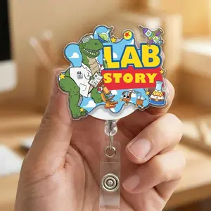Lab Story Lab Week 2026 Badge Reel, Retractable ID Holder for Medical Laboratory Professional Gift MTP