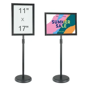 VEVOR Pedestal Sign Holder, 8.5x 11 Inch Vertical and Horizontal Adjustable Poster Stand, Heavy - Duty Floor Standing Sign Holder with Metal Base for Display, Advertisement, and Outdoor, BlackVEVOR Super Brand Day